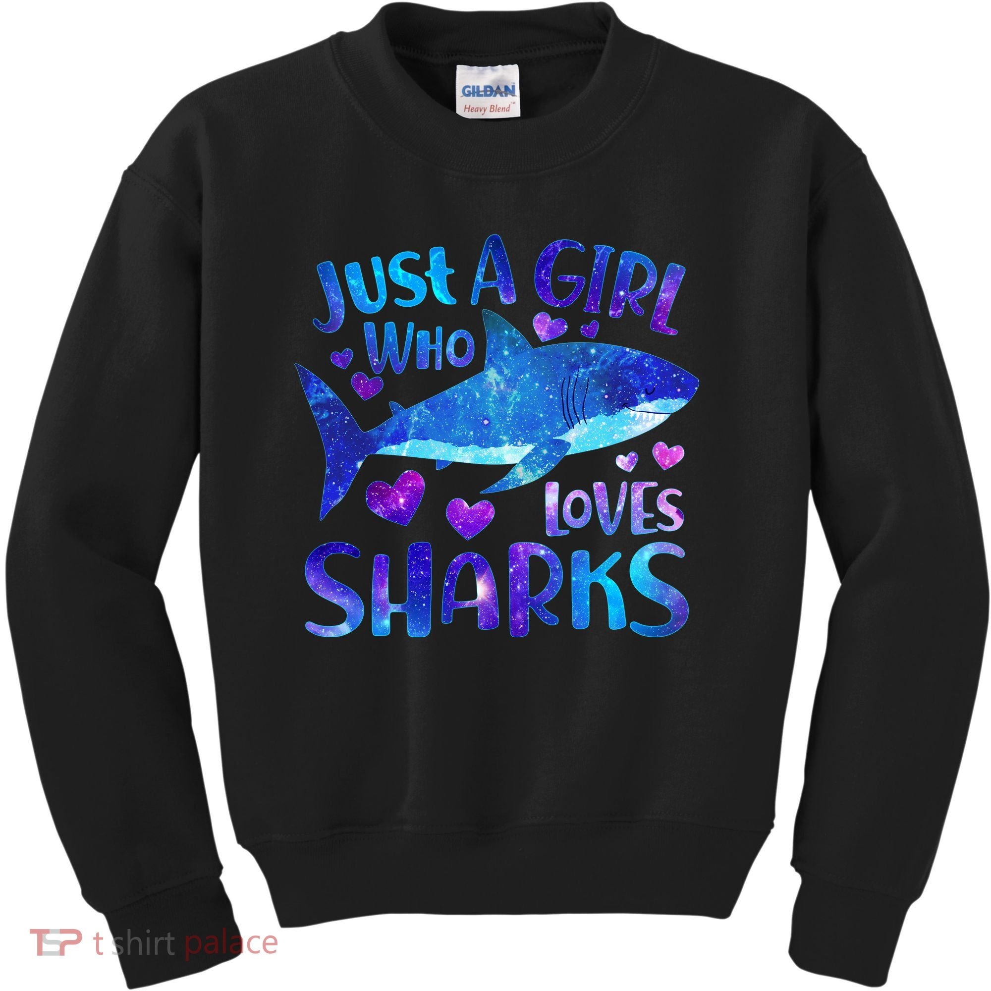 Funny Cute Just A Girl Who Loves Sharks Kids Sweatshirt