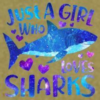 Funny Cute Just A Girl Who Loves Sharks Garment-Dyed Women's Muscle Tee thumb 6