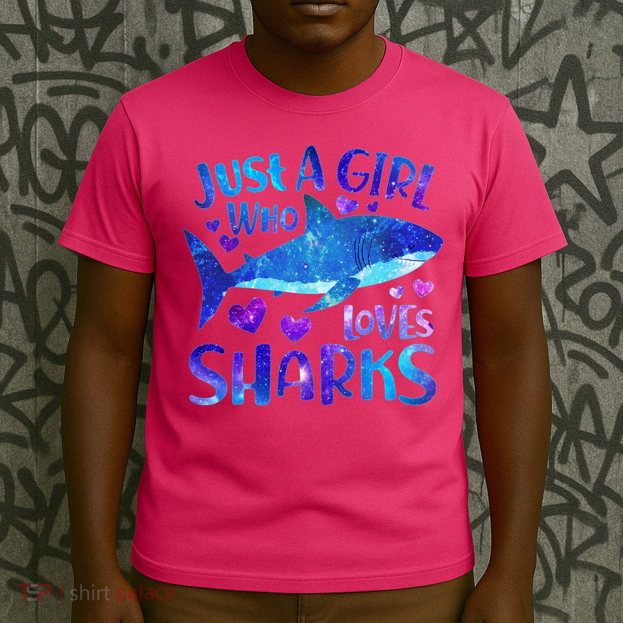 Funny Cute Just A Girl Who Loves Sharks T-Shirt