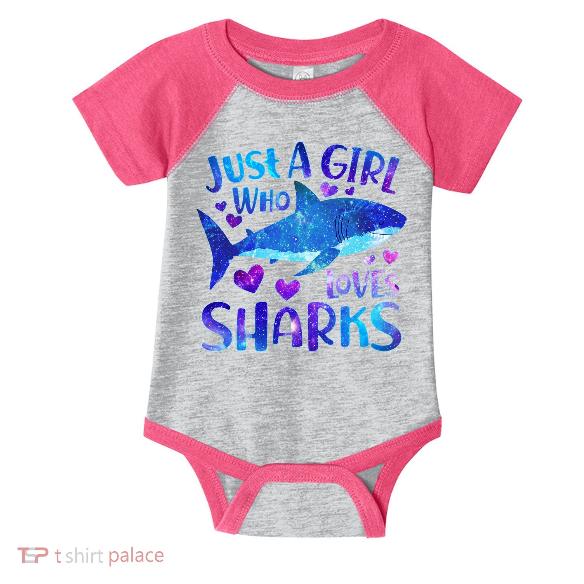 Funny Cute Just A Girl Who Loves Sharks Infant Baby Jersey Bodysuit