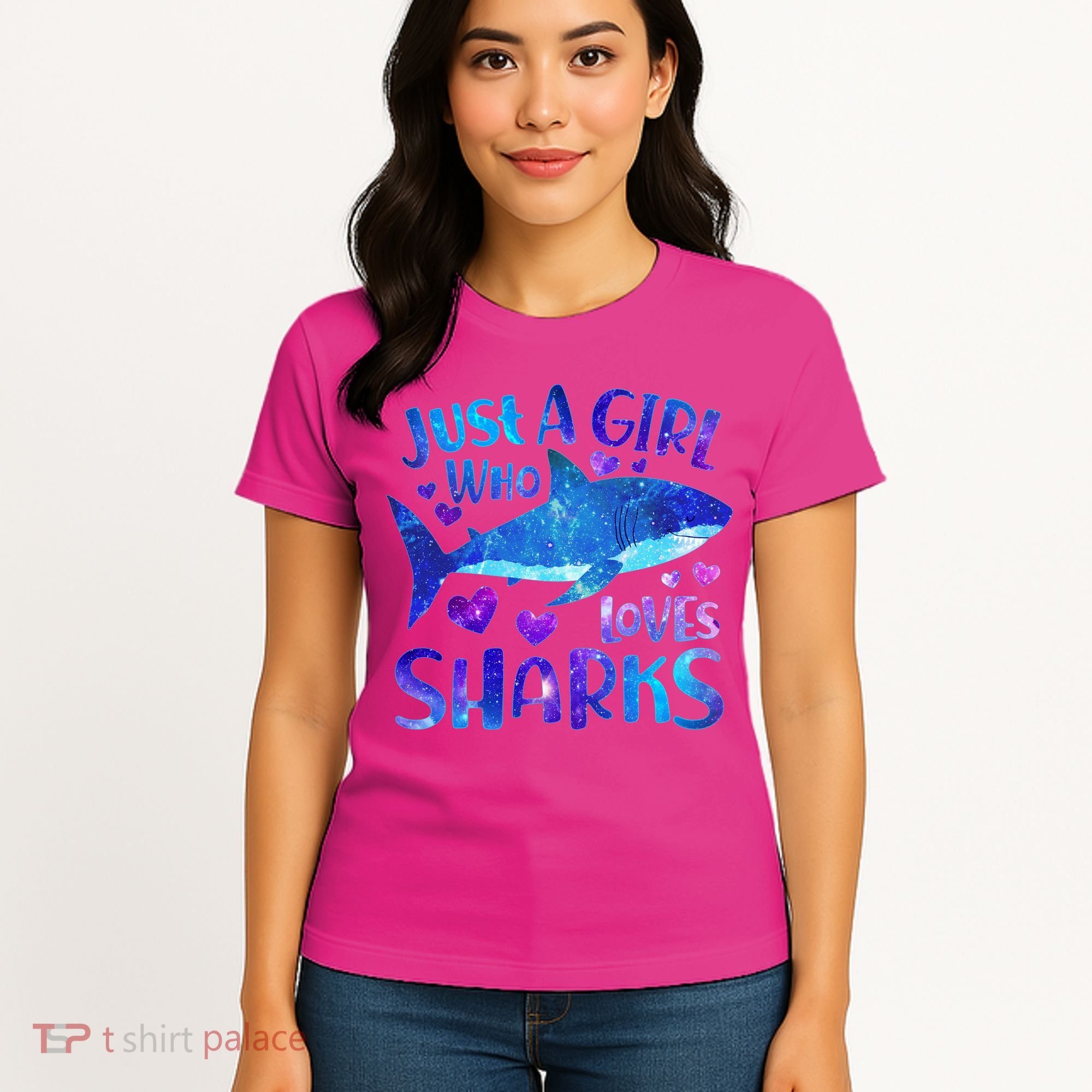 Funny Cute Just A Girl Who Loves Sharks Women's T-Shirt