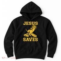 Funny Christian Jesus Saves Hockey Hoodie thumb 0