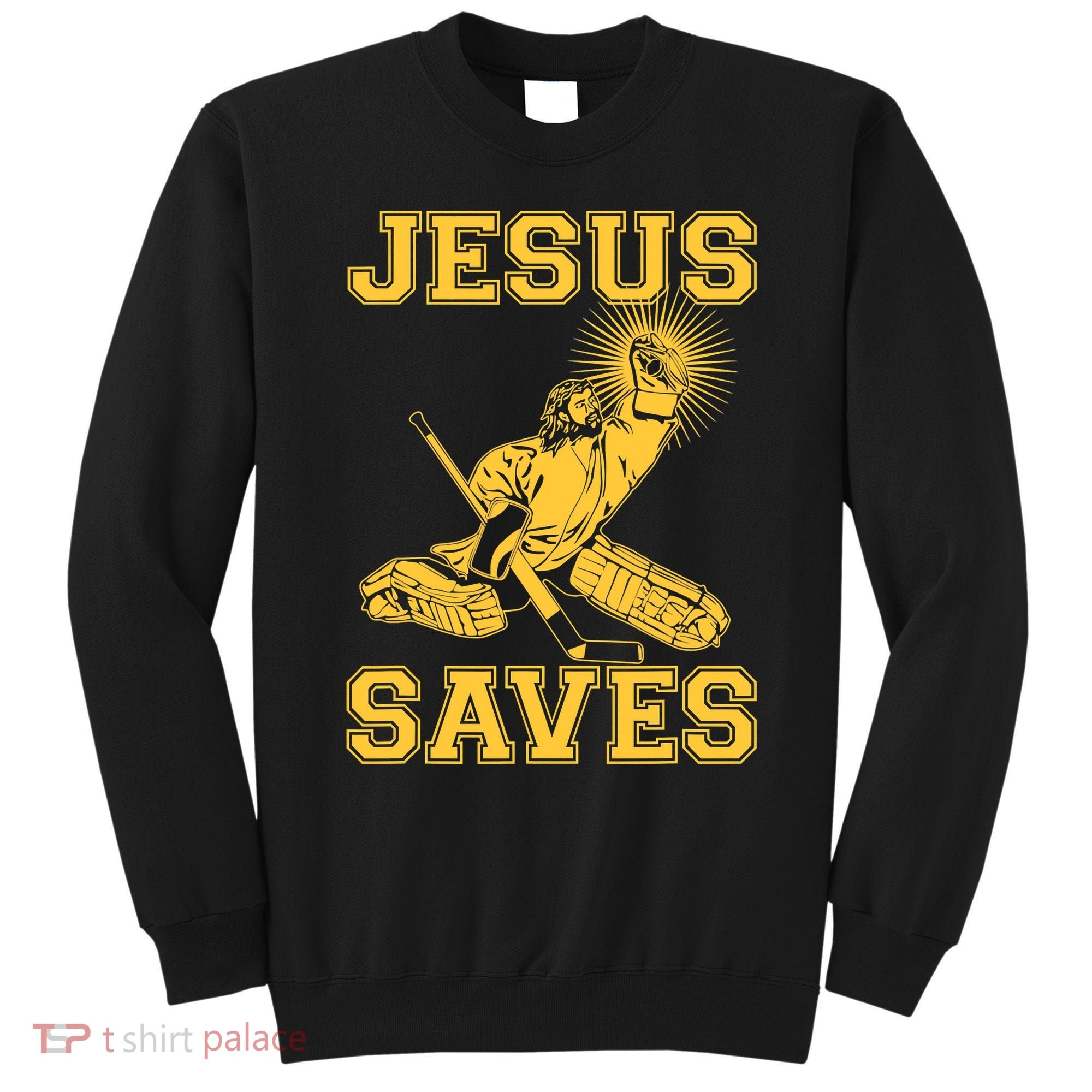 Funny Christian Jesus Saves Hockey Sweatshirt