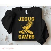 Funny Christian Jesus Saves Hockey Sweatshirt thumb 2