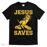 Funny Christian Jesus Saves Hockey T-Shirt thumb 0