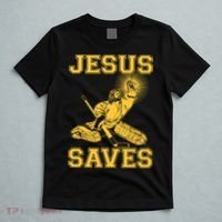 Funny Christian Jesus Saves Hockey T-Shirt thumb 5