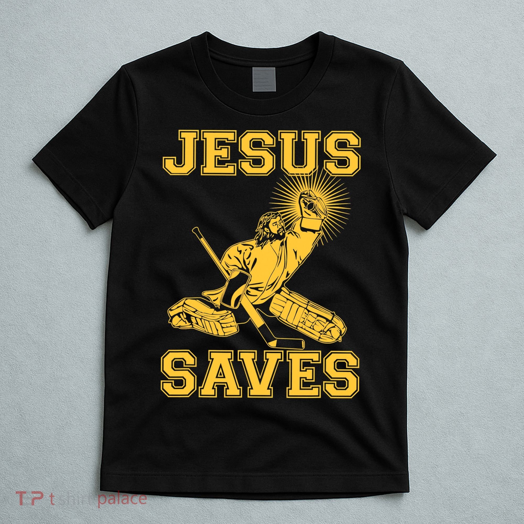 Funny Christian Jesus Saves Hockey T-Shirt