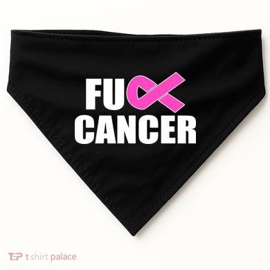 F*ck Breast Cancer Fight Logo USA-Made Doggie Bandana