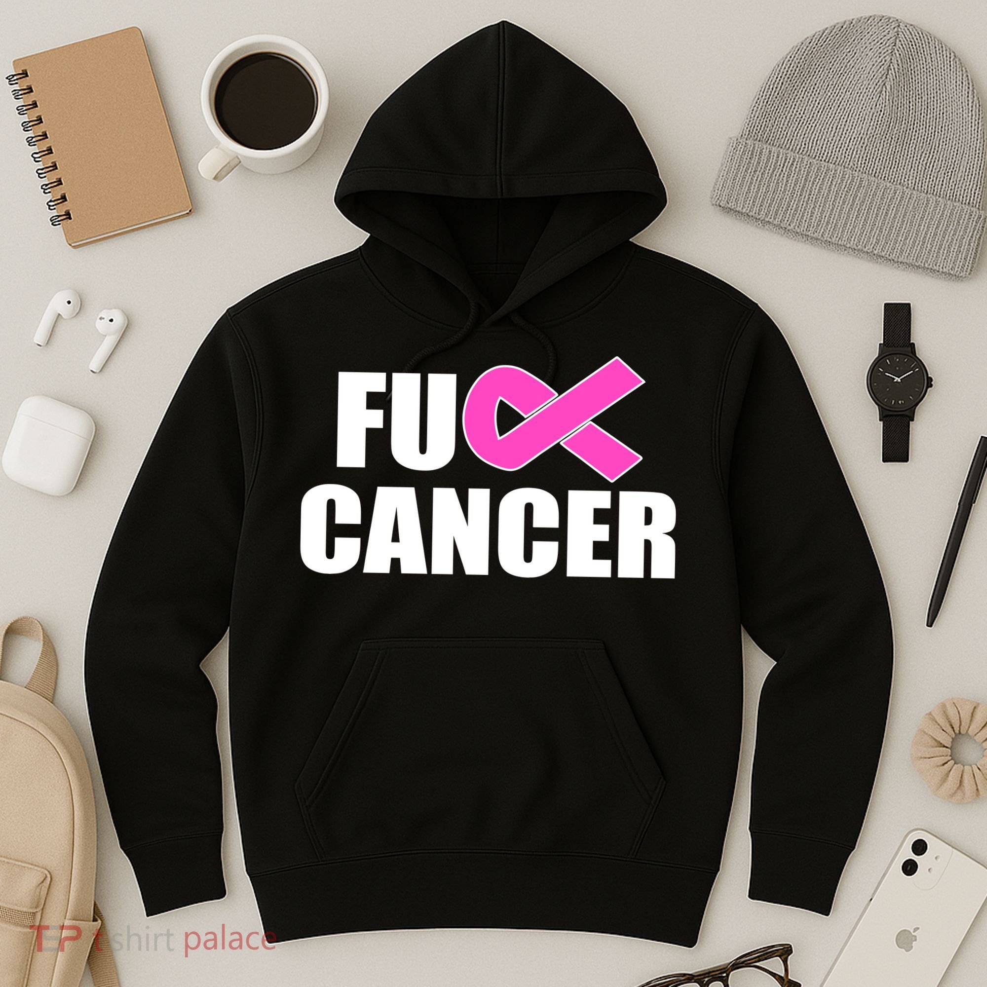 F*ck Breast Cancer Fight Logo Hoodie