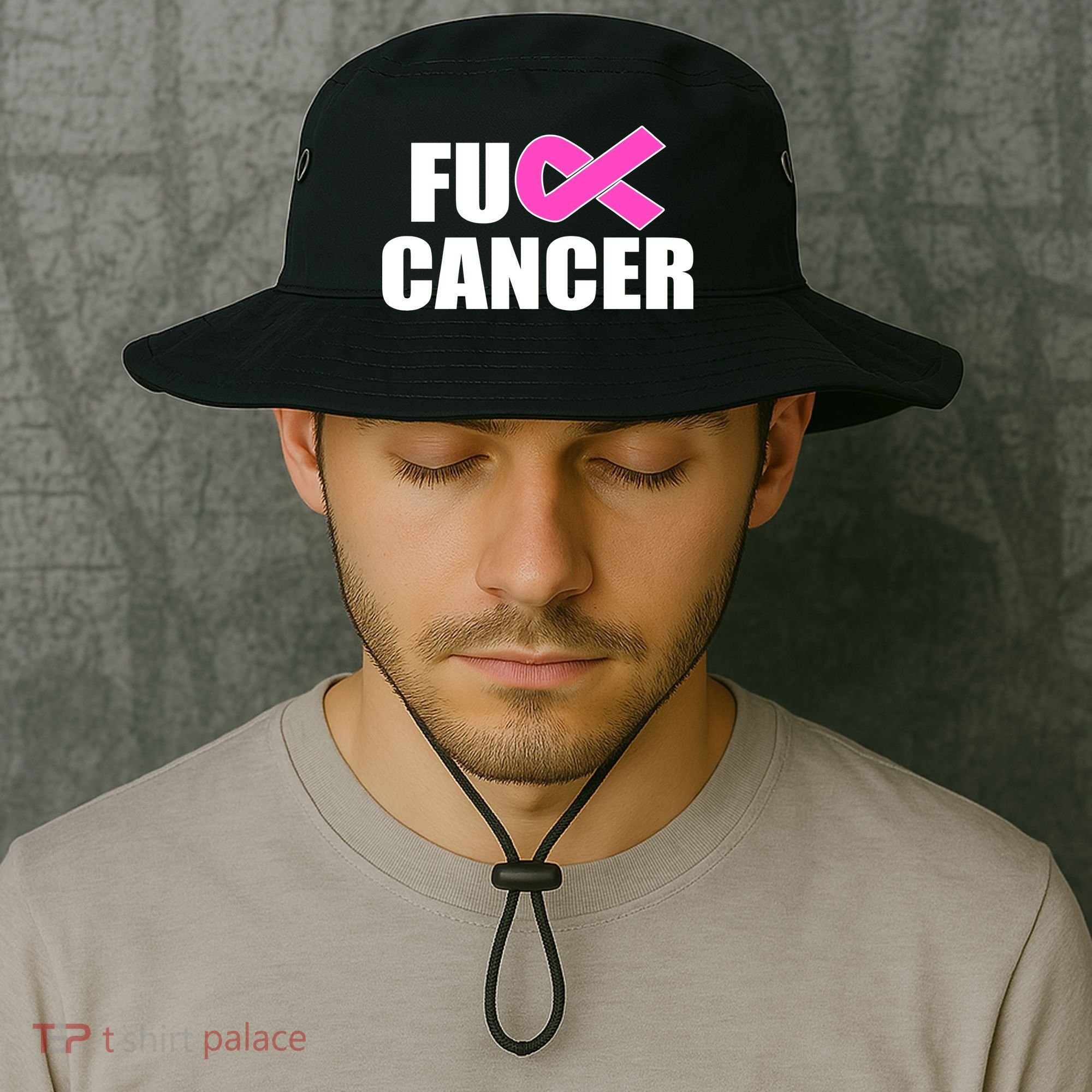 F*ck Breast Cancer Fight Logo Bucket Hat