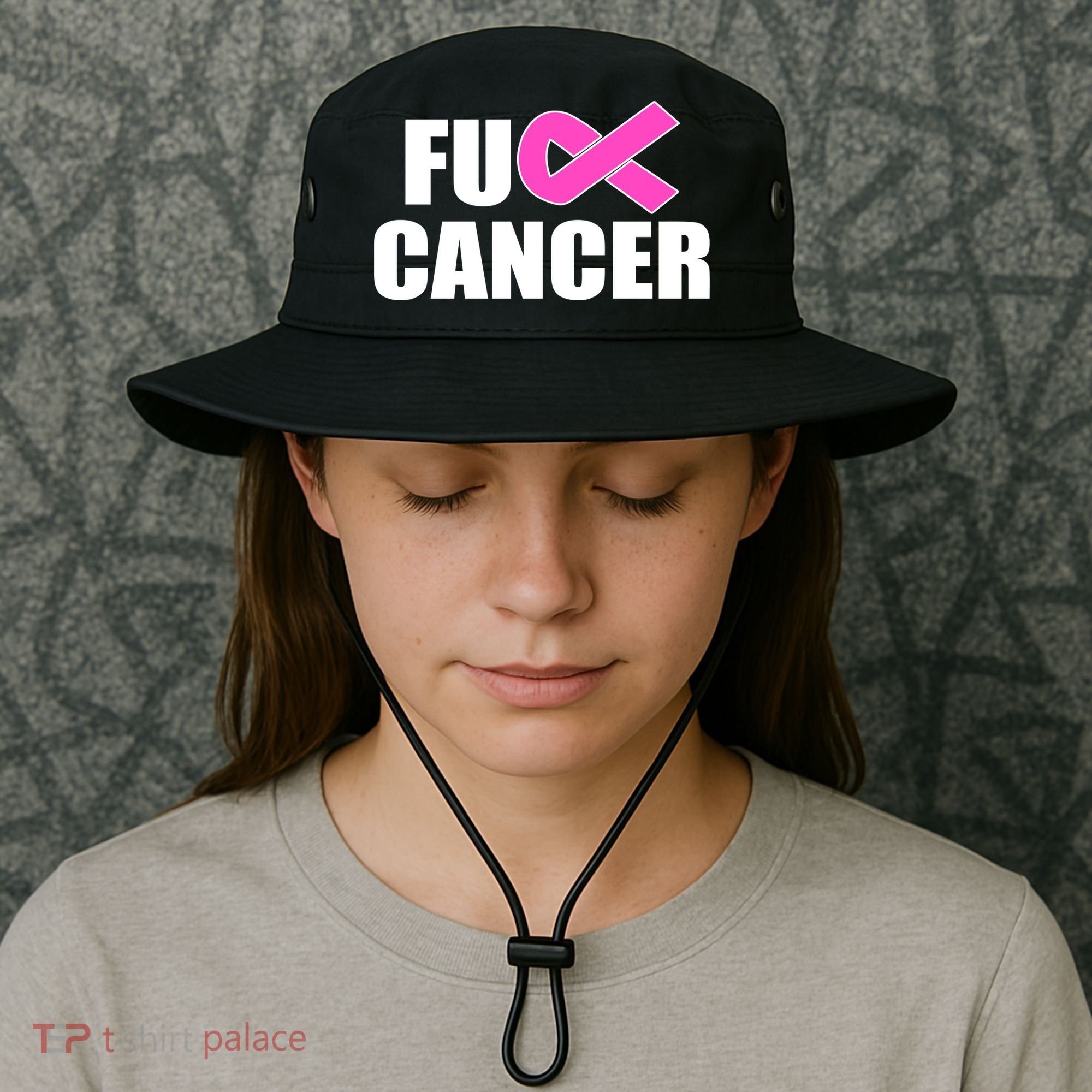 F*ck Breast Cancer Fight Logo Bucket Hat