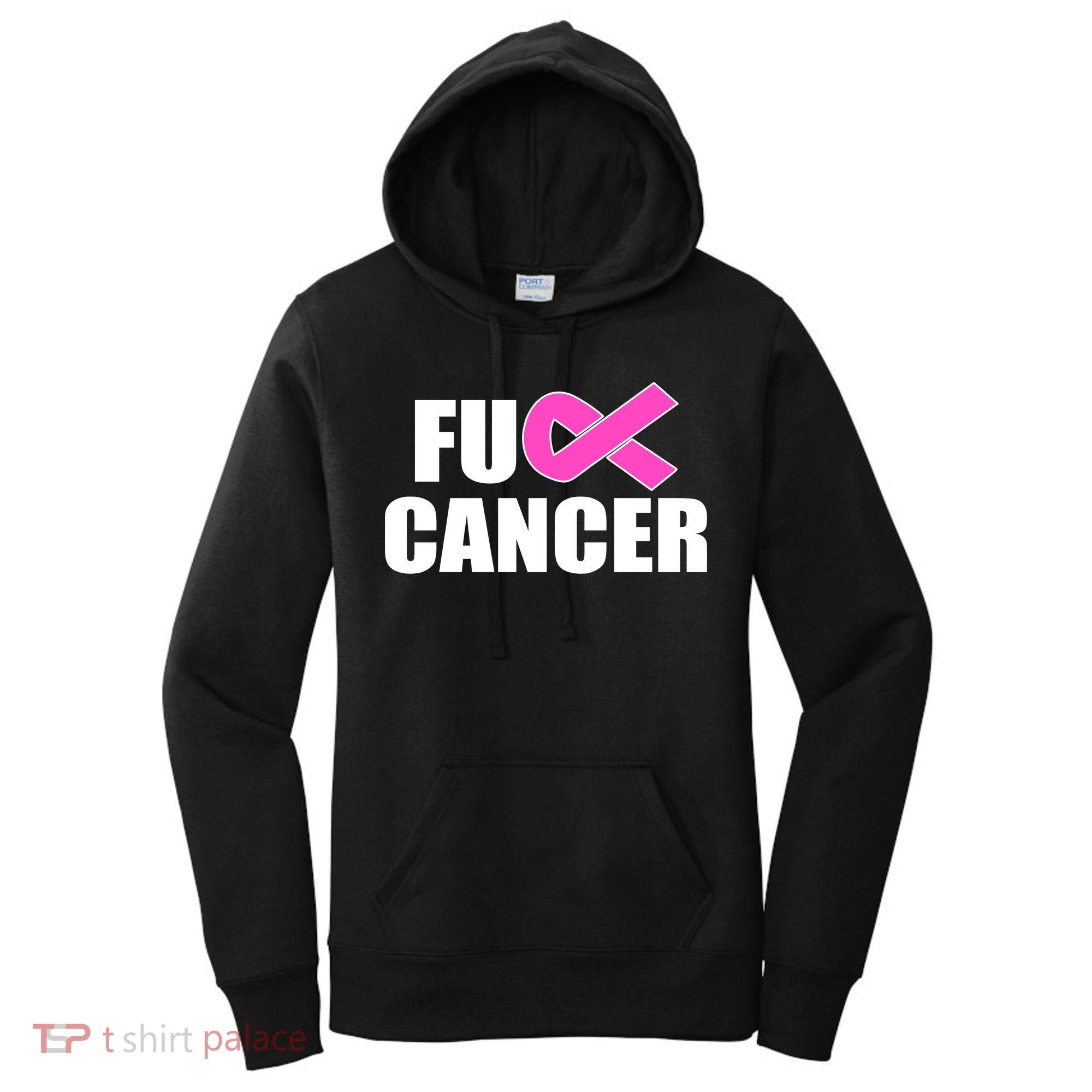 F*ck Breast Cancer Fight Logo Women's Hoodie