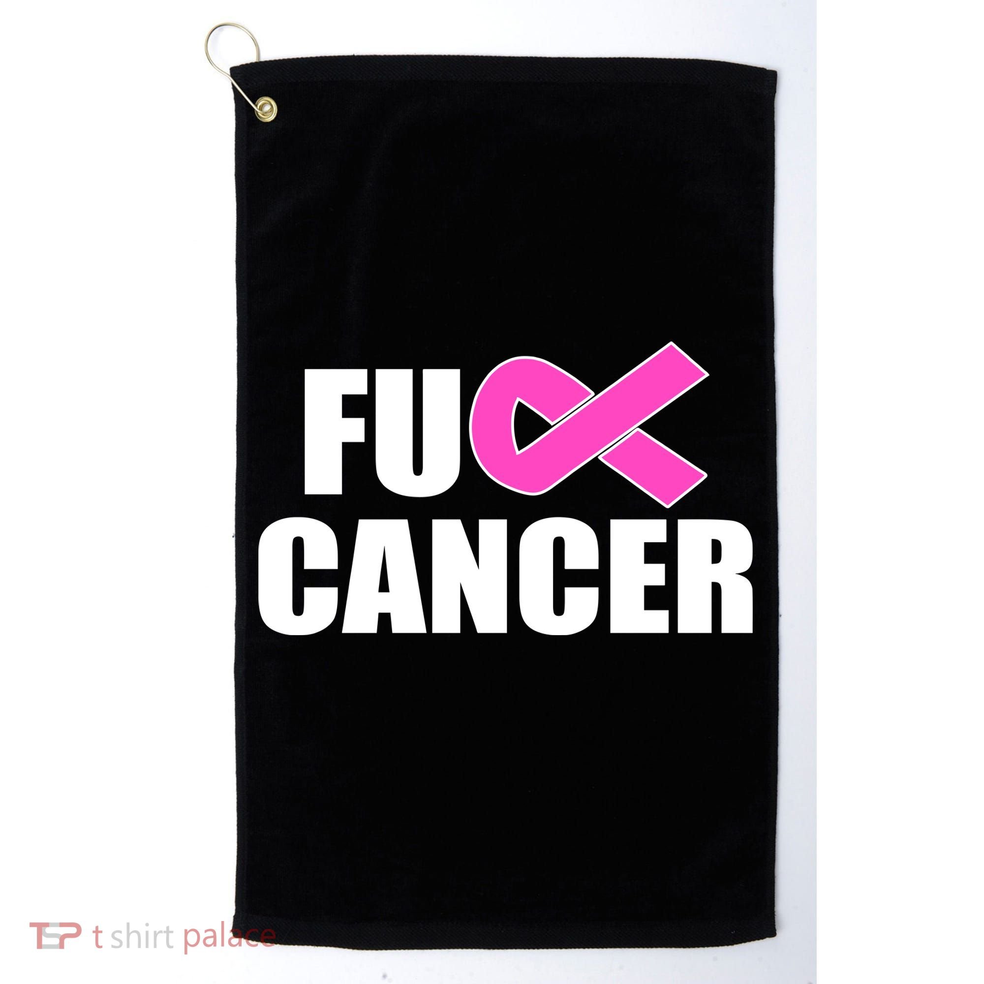 F*ck Breast Cancer Fight Logo Golf Towel