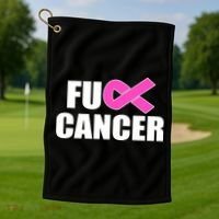 F*ck Breast Cancer Fight Logo Golf Towel thumb 1