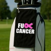 F*ck Breast Cancer Fight Logo Golf Towel thumb 2