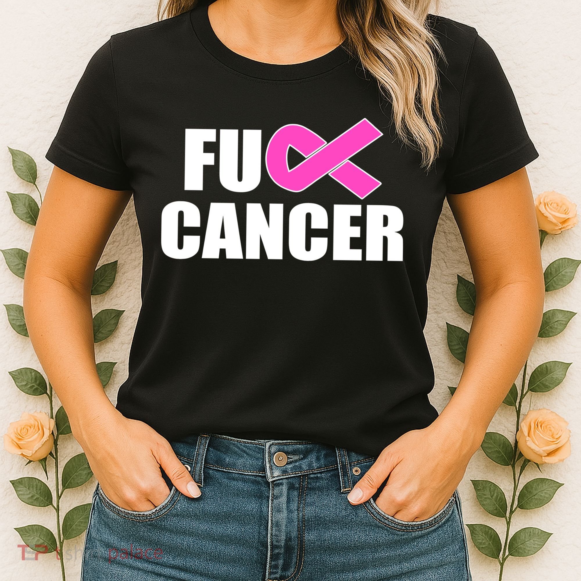 F*ck Breast Cancer Fight Logo Women's T-Shirt