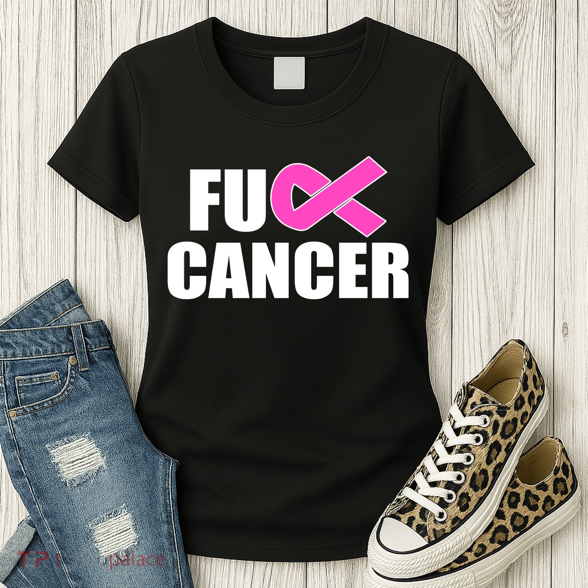 F*ck Breast Cancer Fight Logo Women's T-Shirt