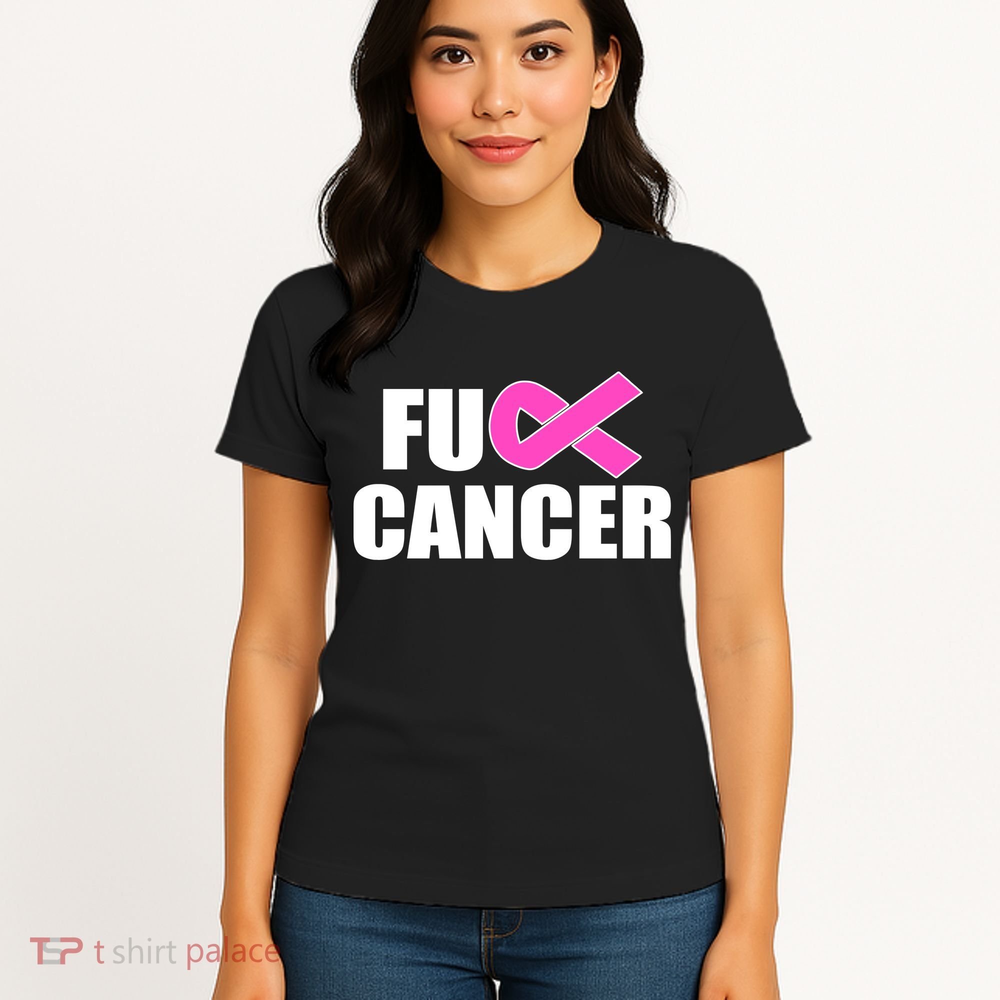 F*ck Breast Cancer Fight Logo Women's T-Shirt