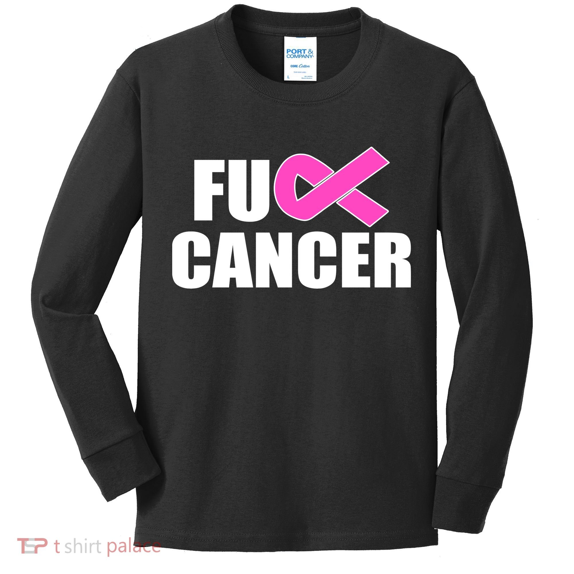 F*ck Breast Cancer Fight Logo Kids Long Sleeve Shirt