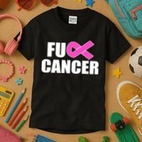 F*ck Breast Cancer Fight Logo Kids T-Shirt thumb 3