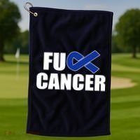 F*ck Colon Cancer Fight Logo Golf Towel thumb 1