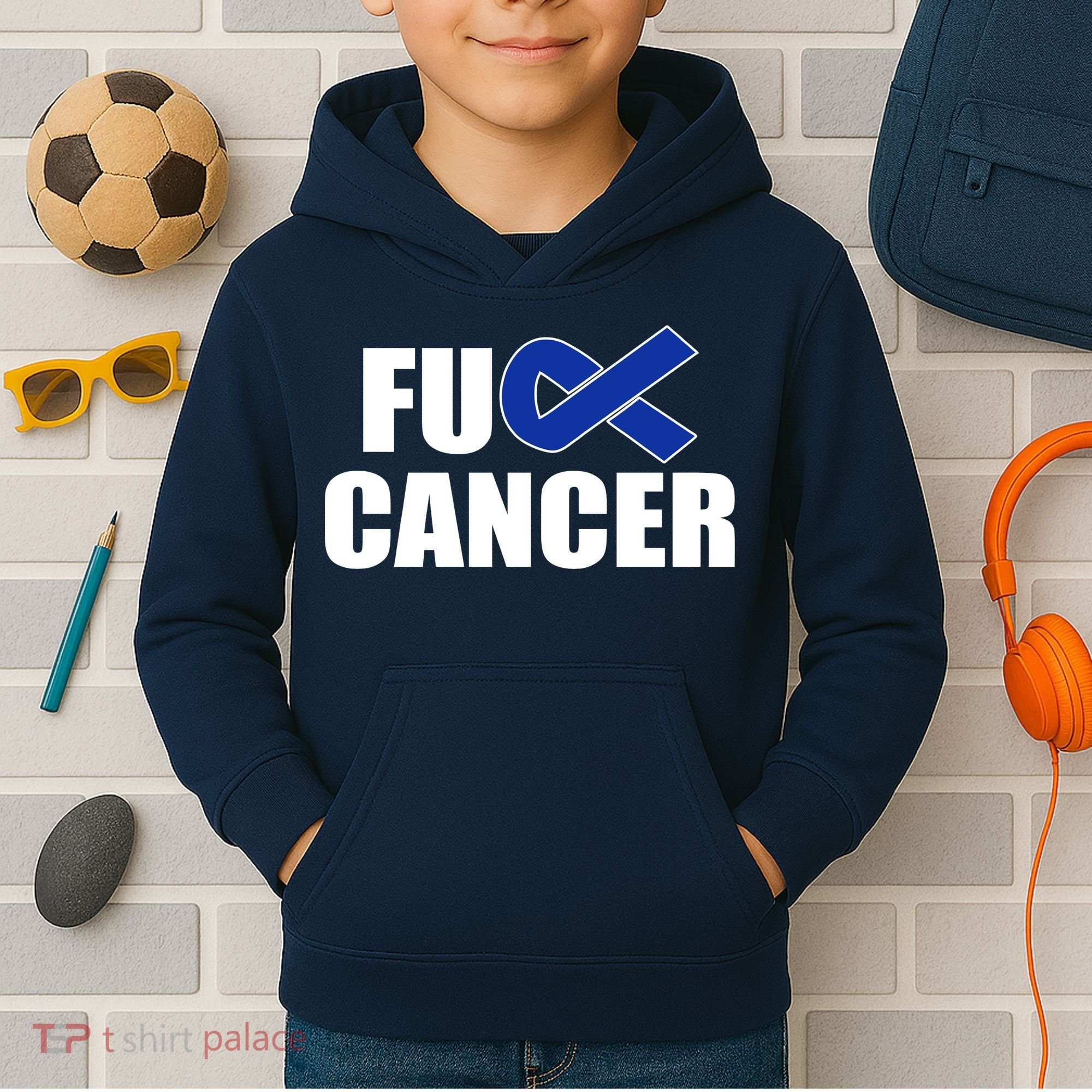 F*ck Colon Cancer Fight Logo Kids Hoodie