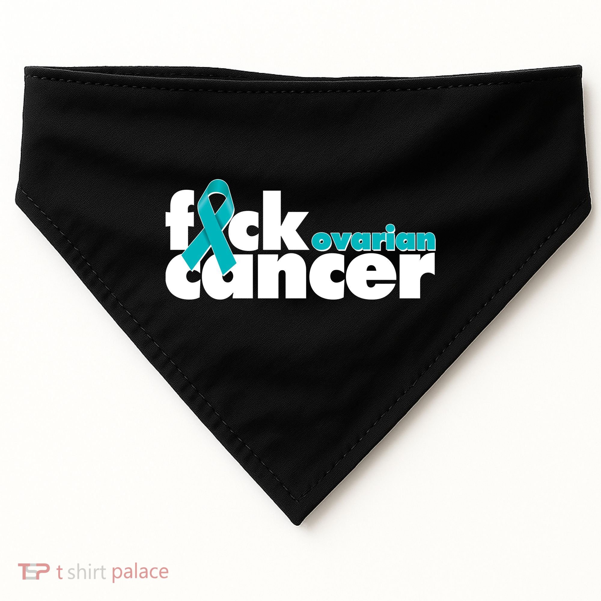 F*ck Ovarian Cancer USA-Made Doggie Bandana