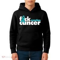 F*ck Ovarian Cancer Kids Hoodie thumb 4