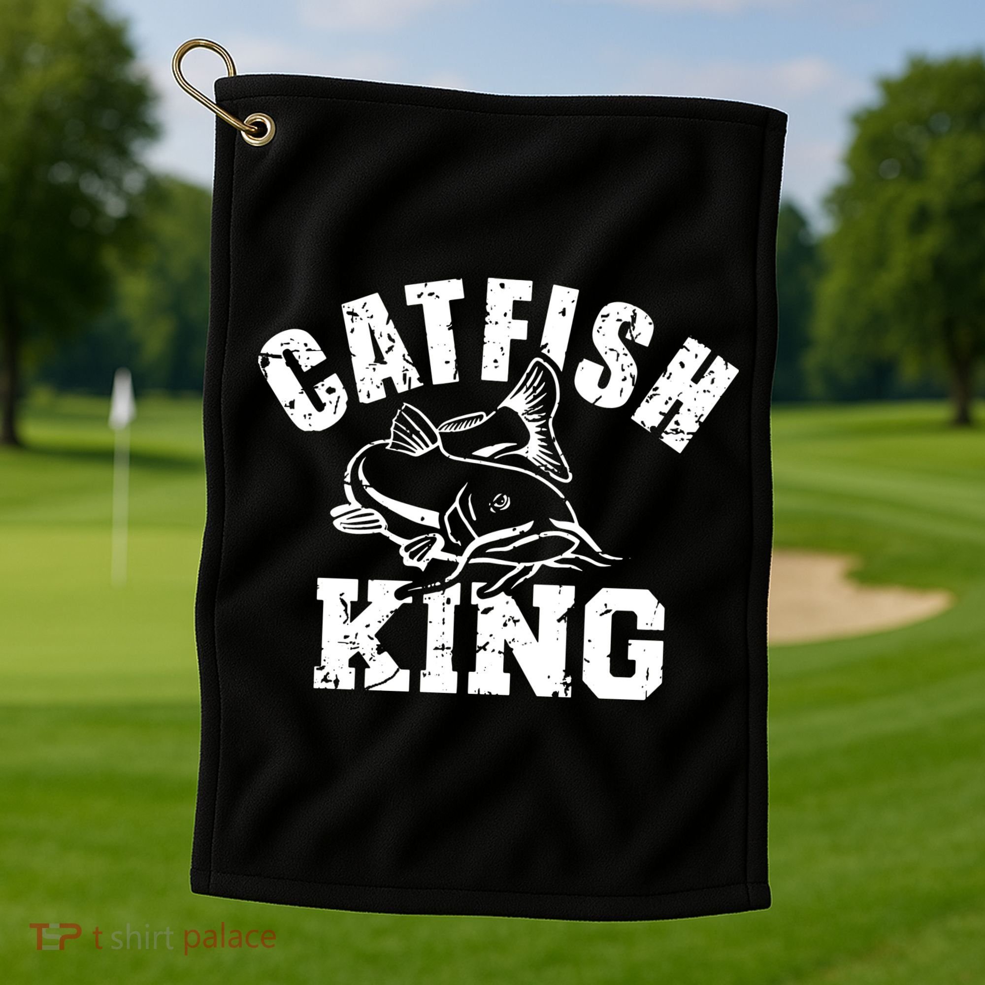 Fishing Catfish King Golf Towel