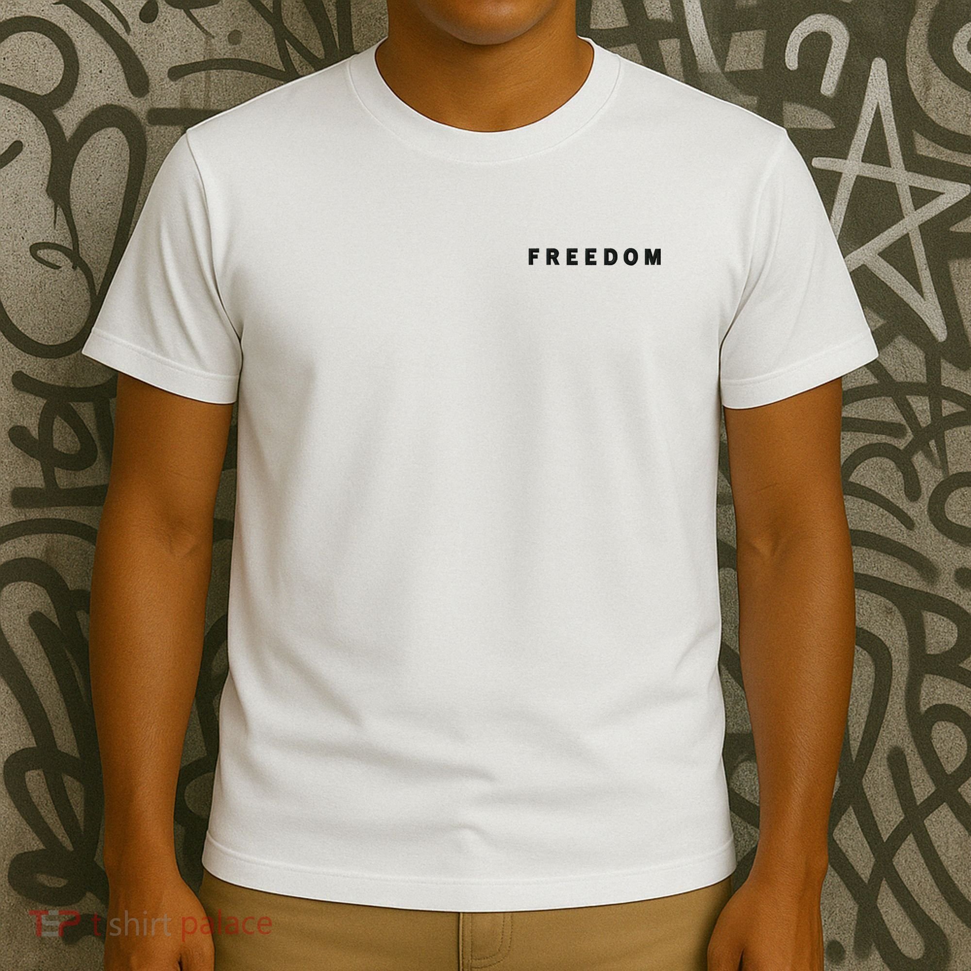 Freedom Charlie Kirk Patriotic Faith USA Christian Embroidered Embroidered T-Shirt
