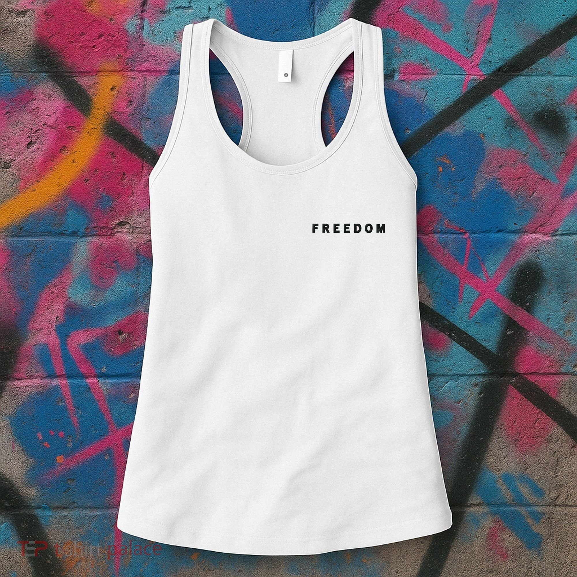 Freedom Charlie Kirk Patriotic Faith USA Christian Embroidered Embroidered Women's Tank Top