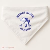 Fishing Club Kenai River Alaska USA-Made Doggie Bandana thumb 0
