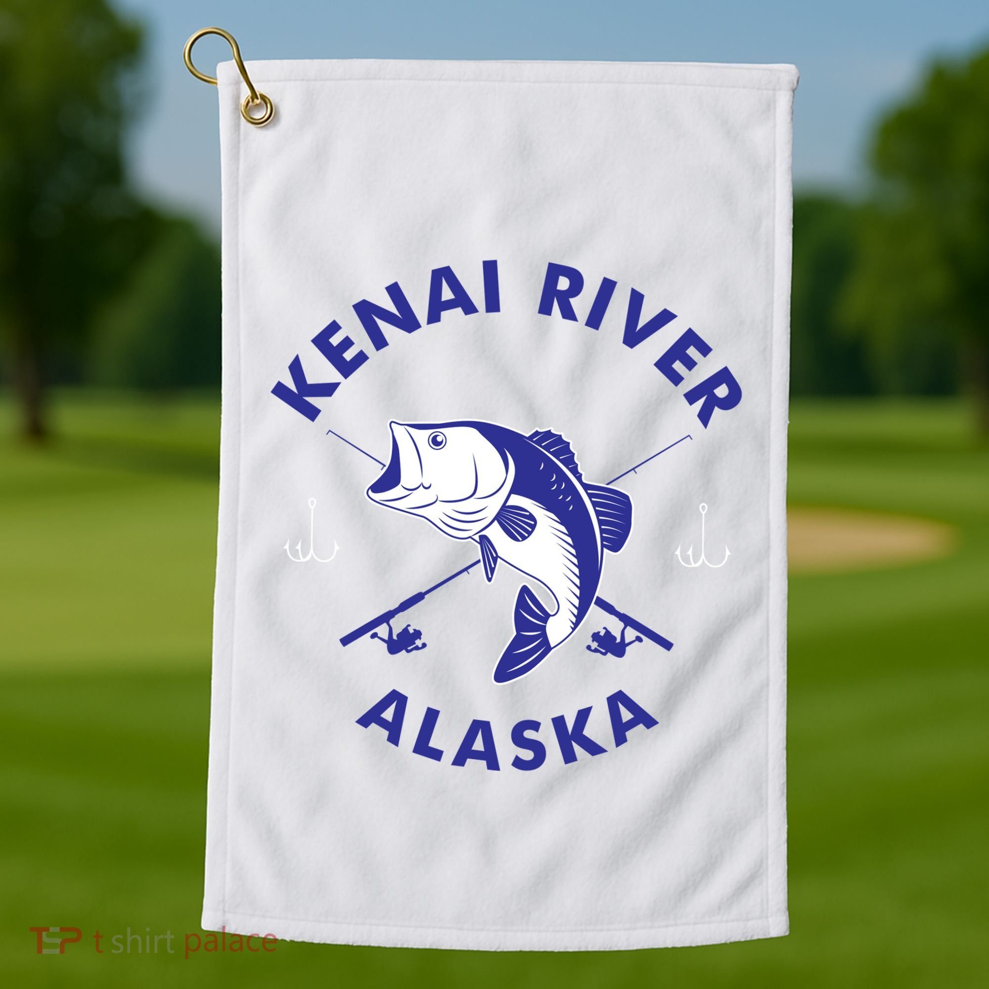 Fishing Club Kenai River Alaska Golf Towel
