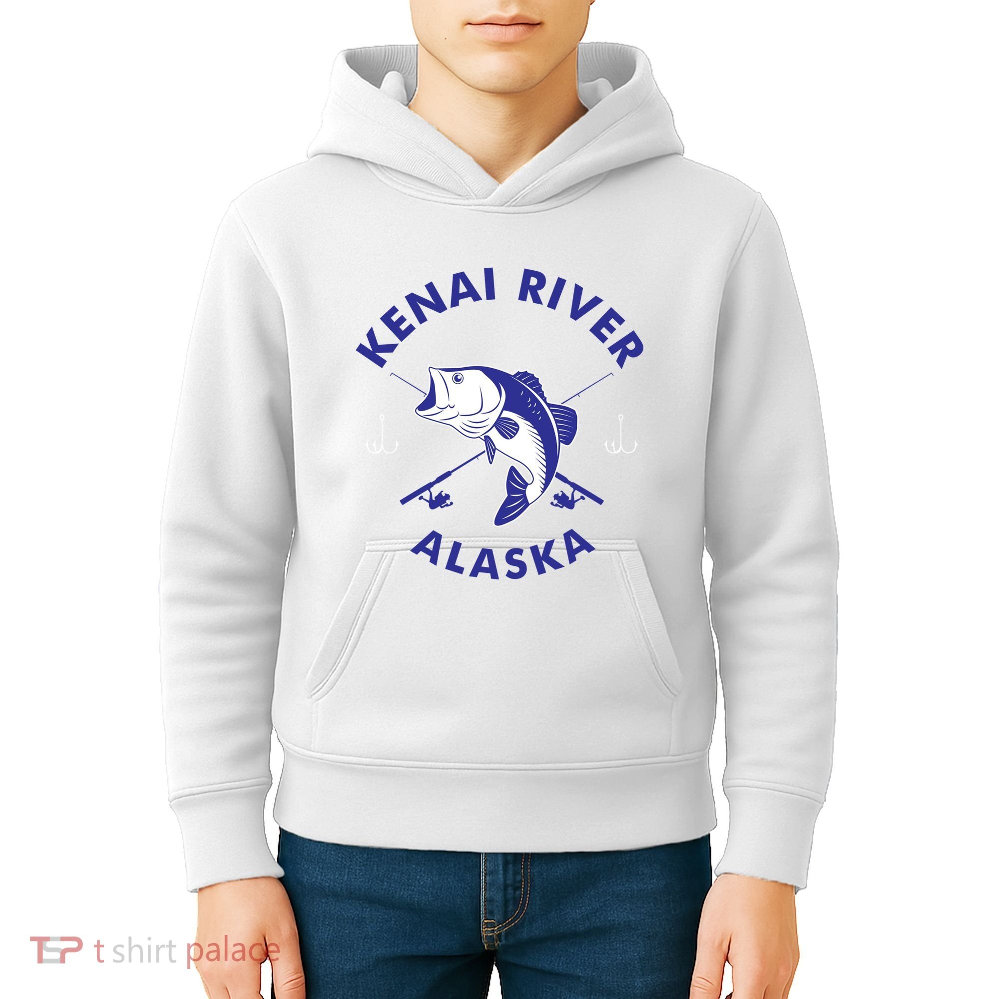 Fishing Club Kenai River Alaska Kids Hoodie