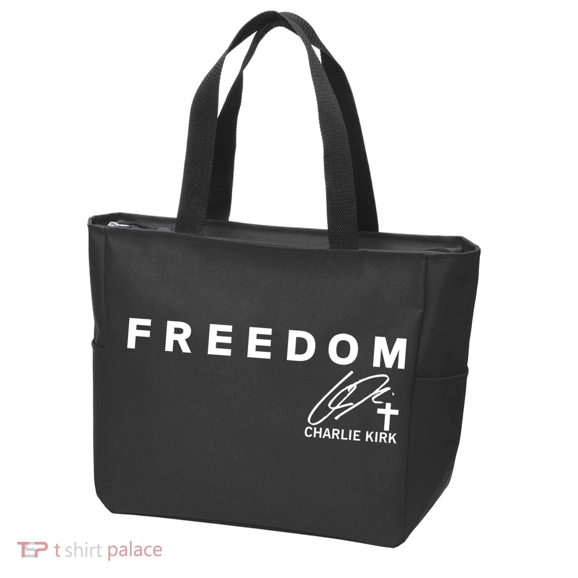 Freedom Charlie Kirk Its All About Jesus Back And Front Tote Bag