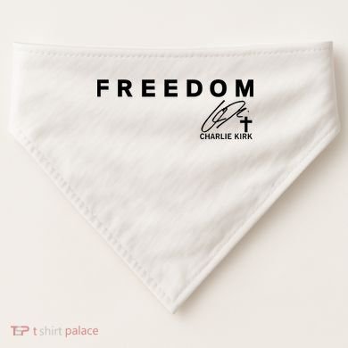 Freedom Charlie Kirk Its All About Jesus Back And Front USA-Made Doggie Bandana