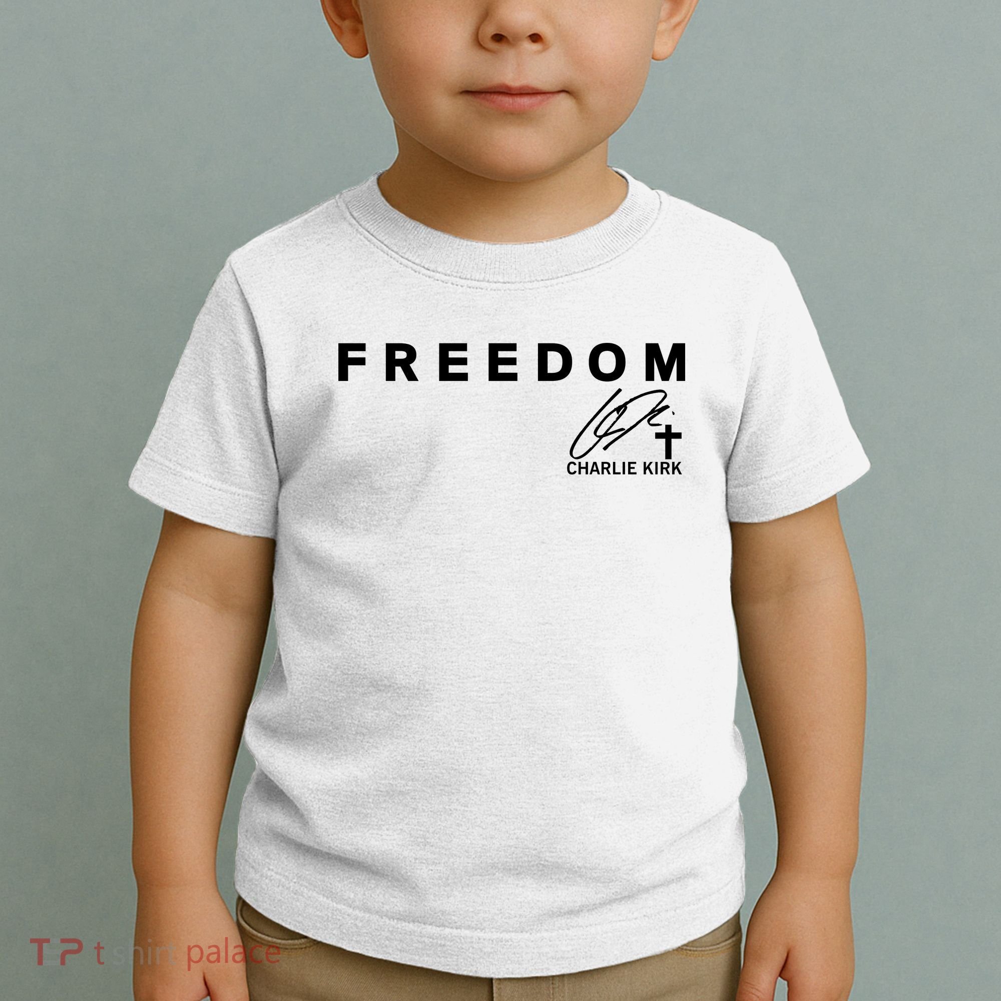 Freedom Charlie Kirk Its All About Jesus Back And Front Toddler T-Shirt