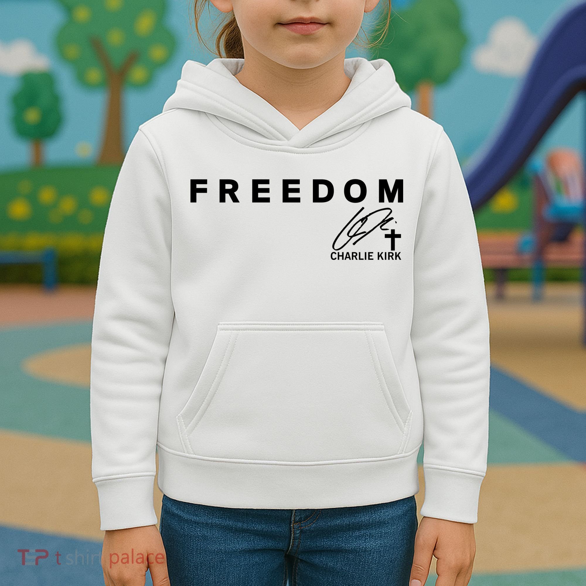 Freedom Charlie Kirk Its All About Jesus Back And Front Kids Hoodie