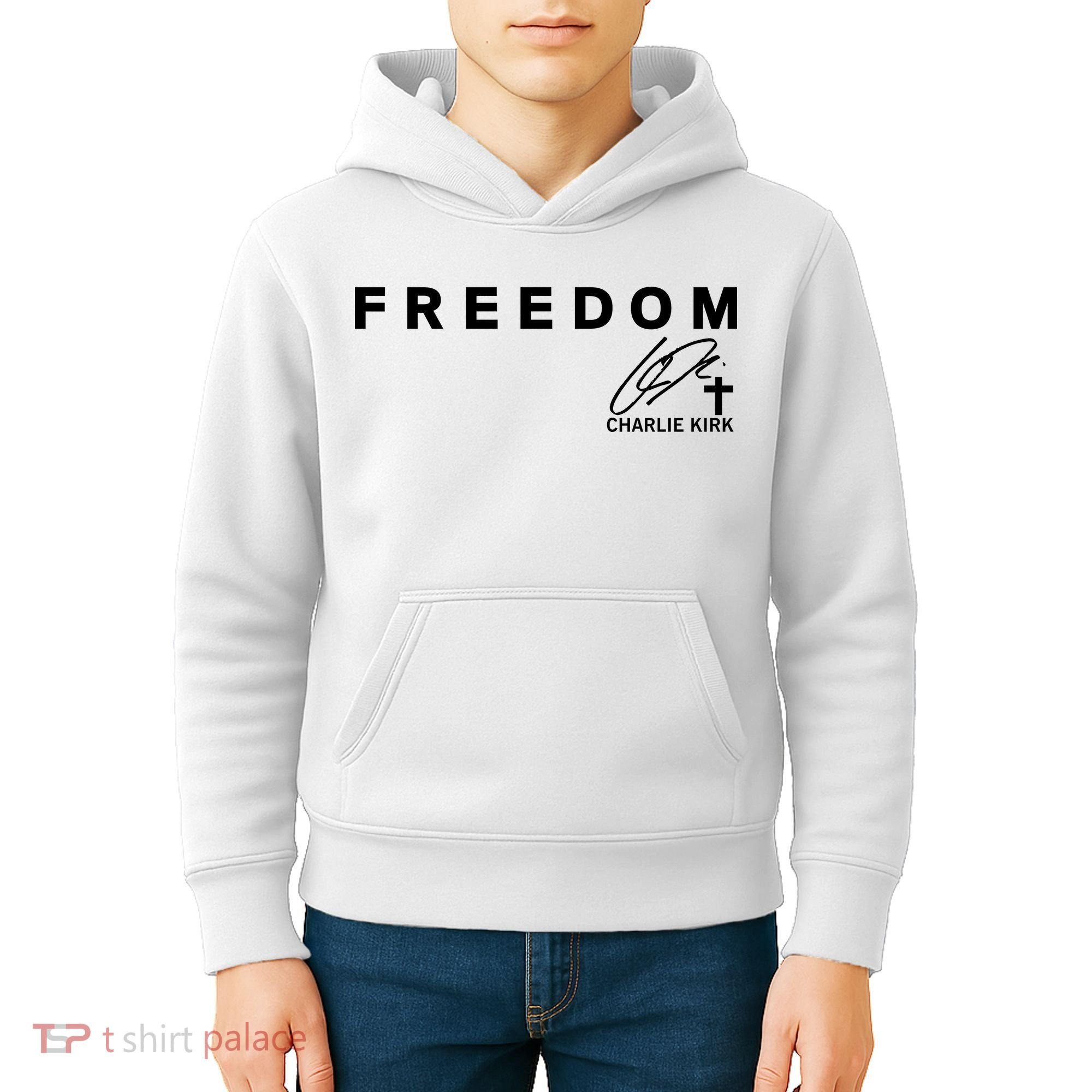 Freedom Charlie Kirk Its All About Jesus Back And Front Kids Hoodie