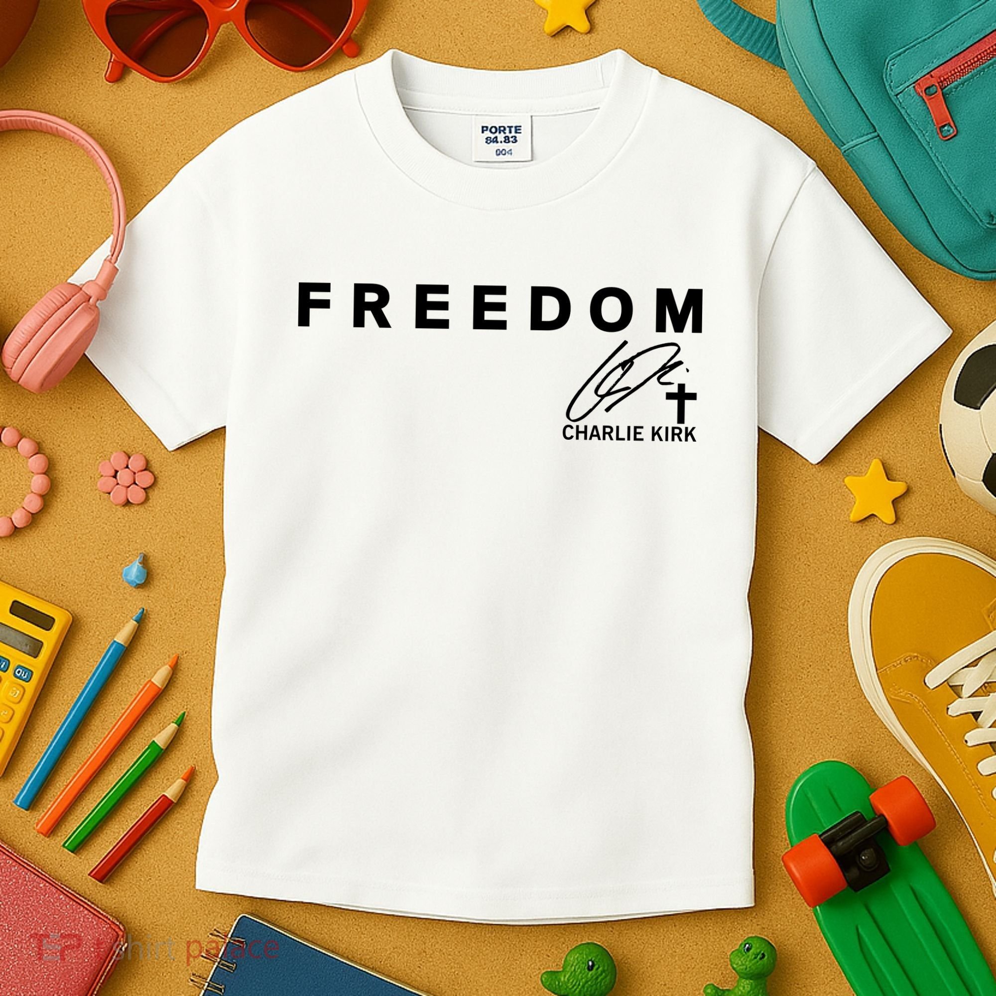 Freedom Charlie Kirk Its All About Jesus Back And Front Kids T-Shirt