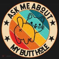 Funny Cat Kitten Ask Me About My BUTTHOLE Animal Butt Women's Hoodie thumb 2