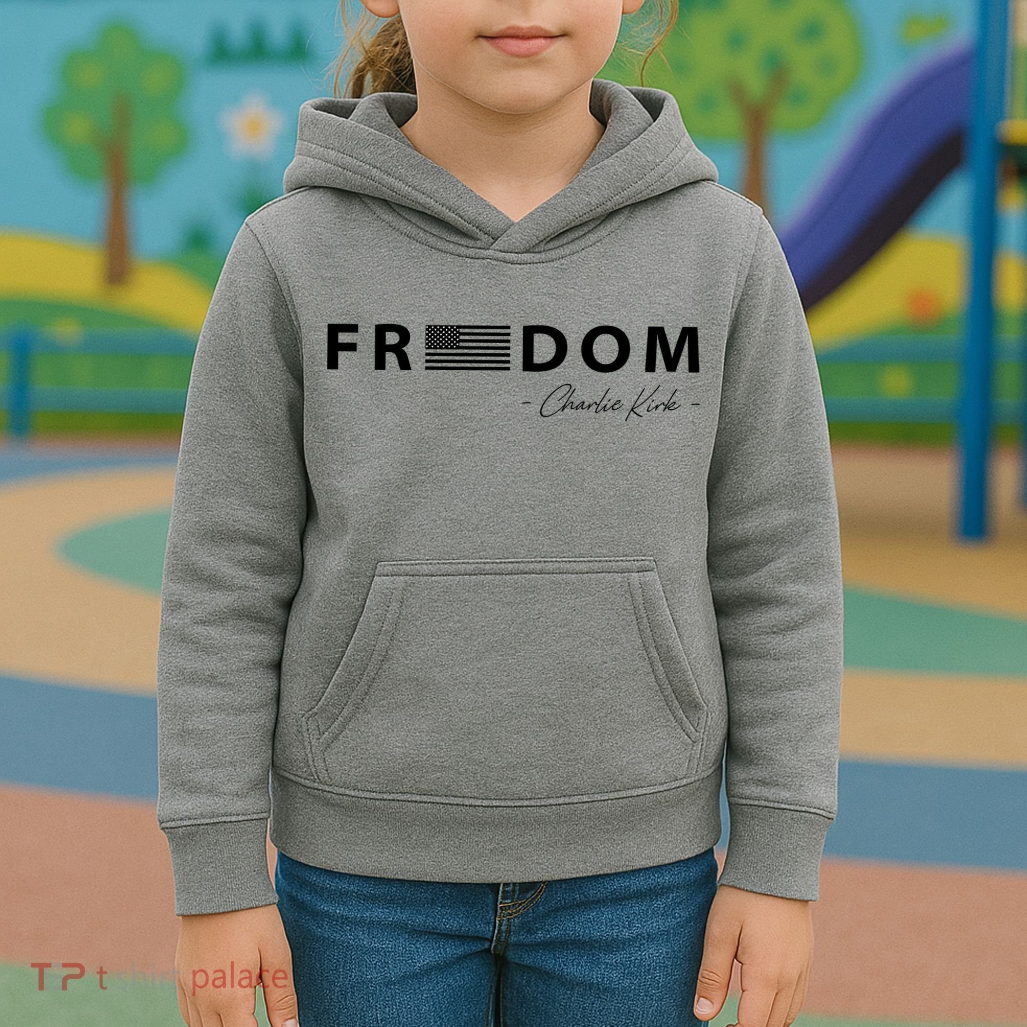 FREEDOM Charlie Kirk Kids Hoodie