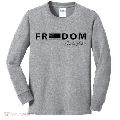 FREEDOM Charlie Kirk Kids Long Sleeve Shirt