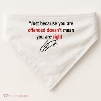 Freedom Charlie Kirk Quote Offended Does't Mean Your Right USA-Made Doggie Bandana thumb 0