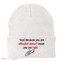 Freedom Charlie Kirk Quote Offended Does't Mean Your Right Beanie thumb 0