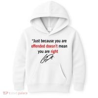 Freedom Charlie Kirk Quote Offended Does't Mean Your Right Kids Hoodie thumb 0