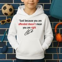 Freedom Charlie Kirk Quote Offended Does't Mean Your Right Kids Hoodie thumb 2