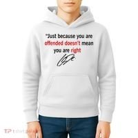 Freedom Charlie Kirk Quote Offended Does't Mean Your Right Kids Hoodie thumb 4