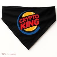 Funny Crypto King Logo USA-Made Doggie Bandana thumb 0