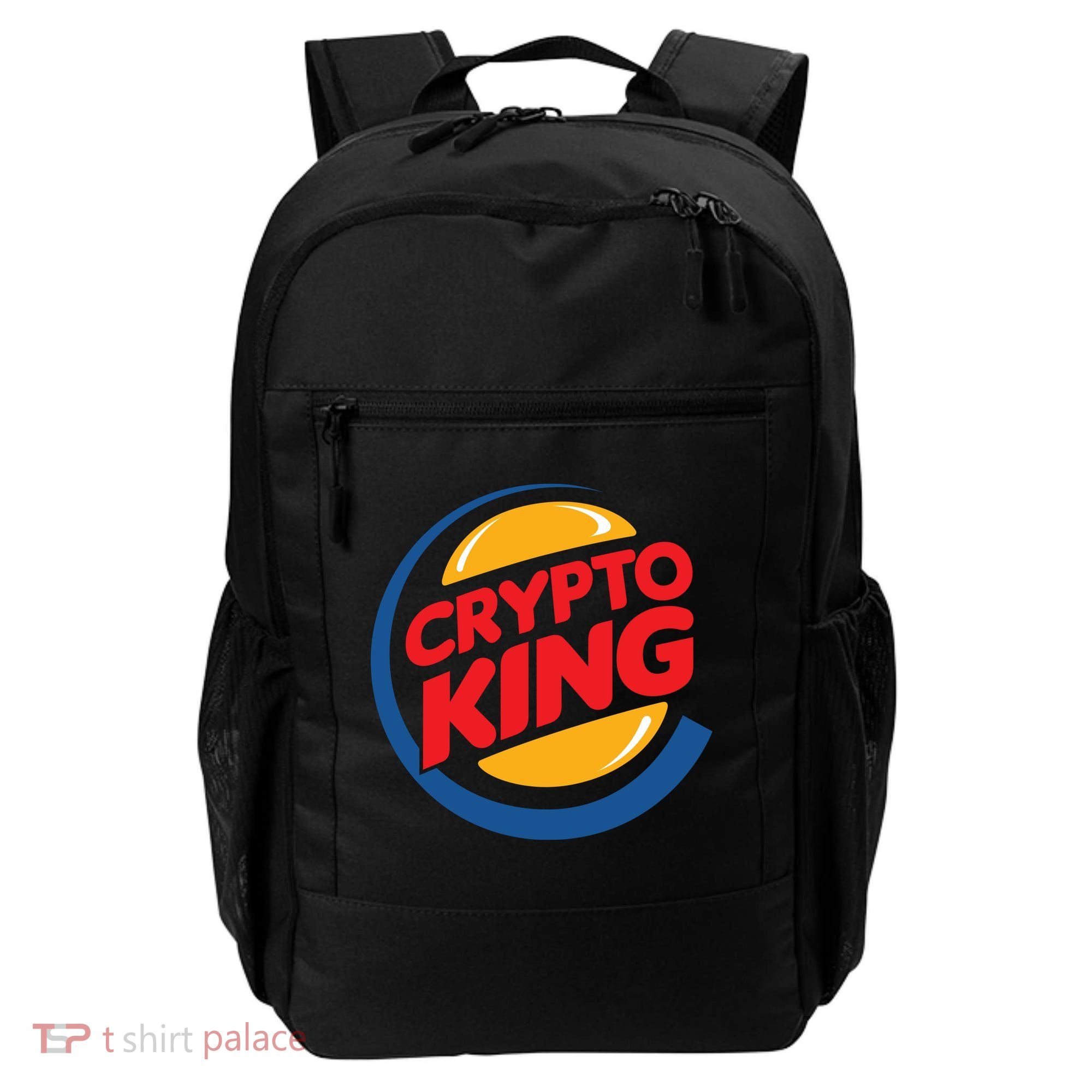 Funny Crypto King Logo Backpack